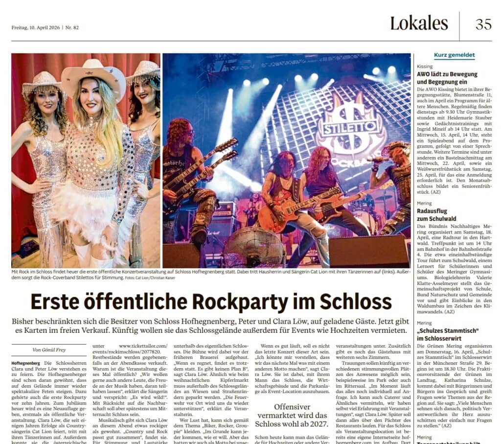 Live rock band at Hofhegnenberg Palace during an open-air event.