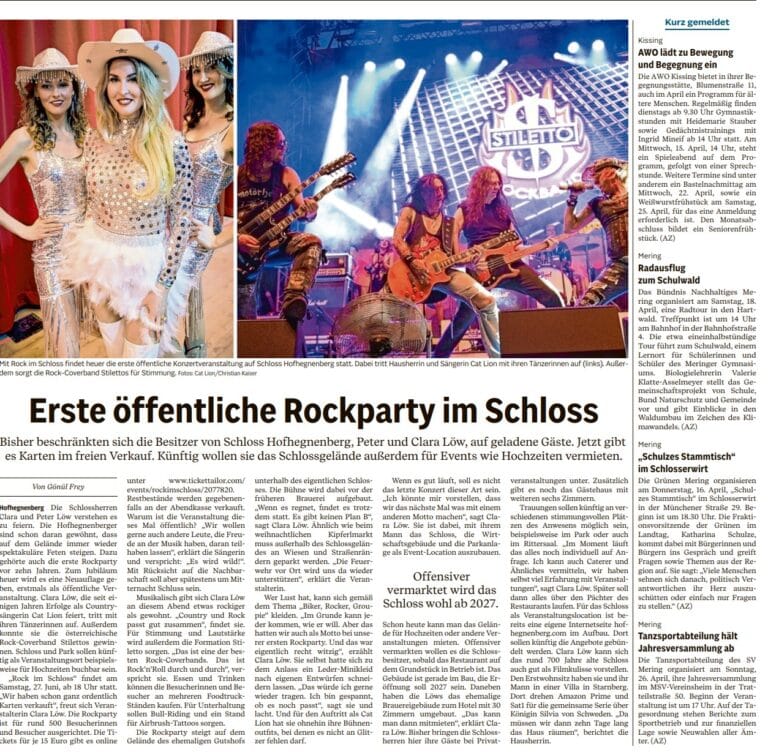 Rock party at Hofhegnenberg Castle.